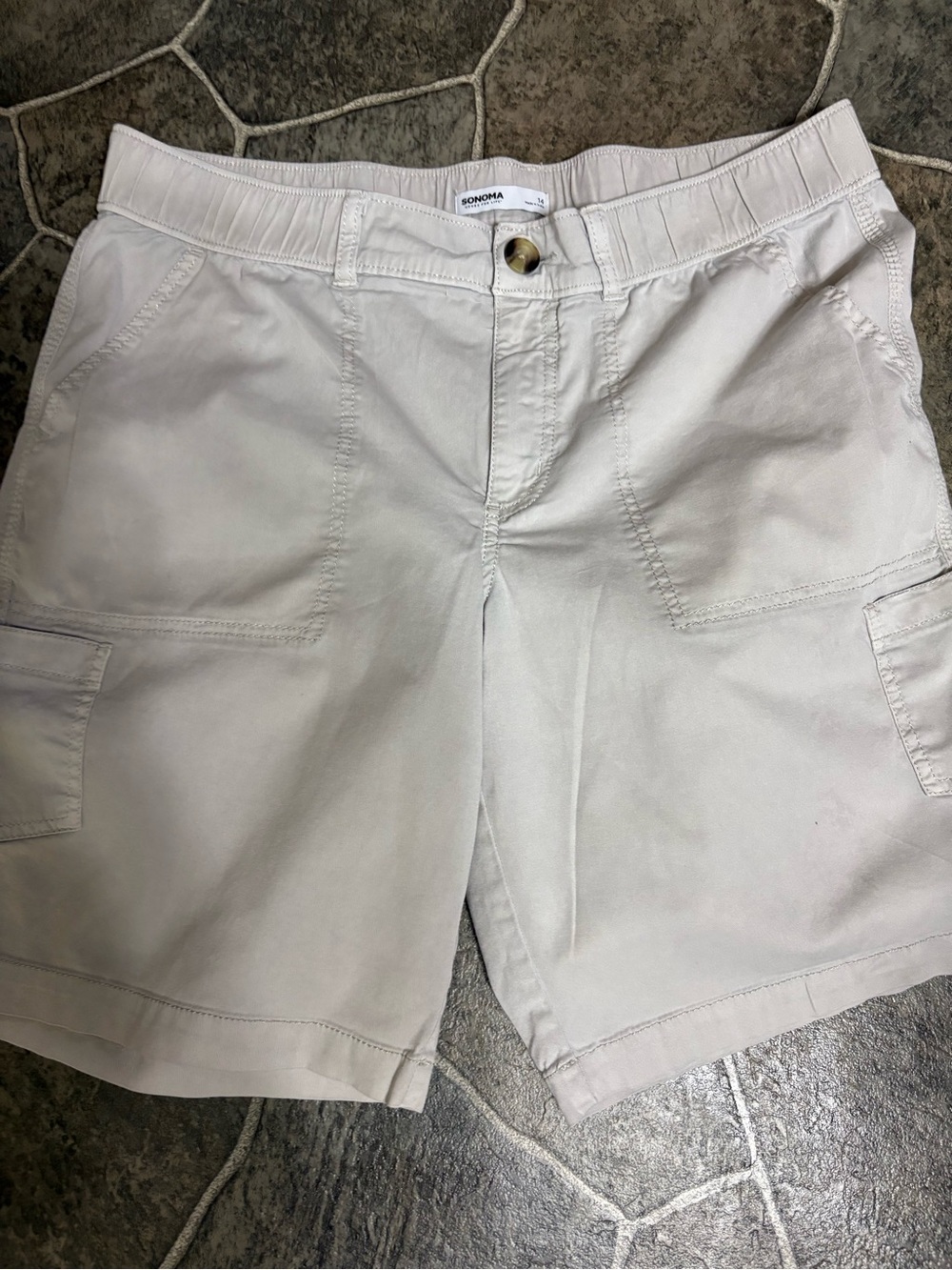 Sonoma Women's Light Grey Cargo Bermuda Shorts